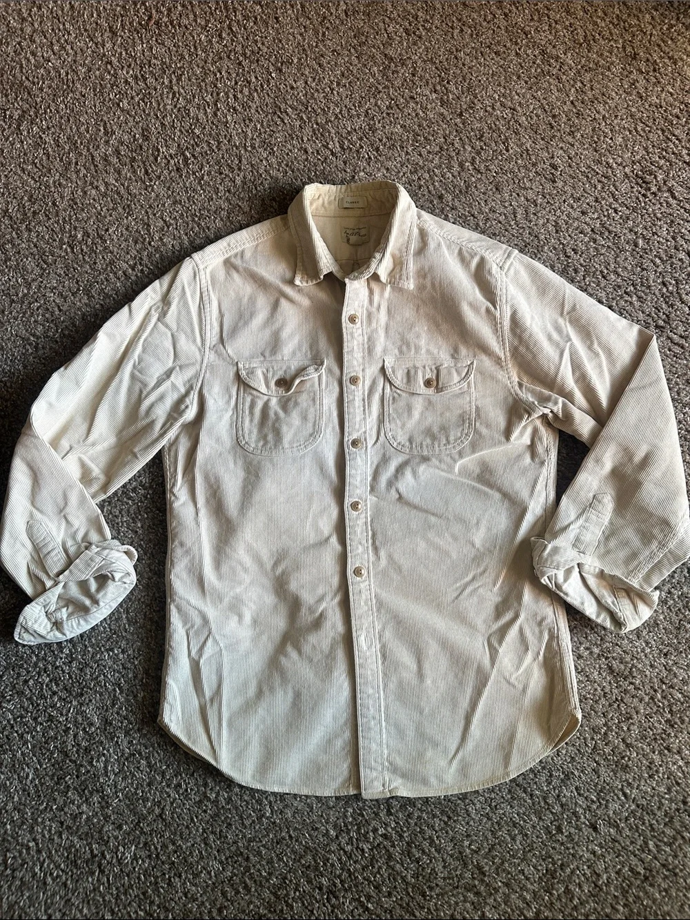 J. Crew Classic Corduroy Shirt Jacket in Light Cream